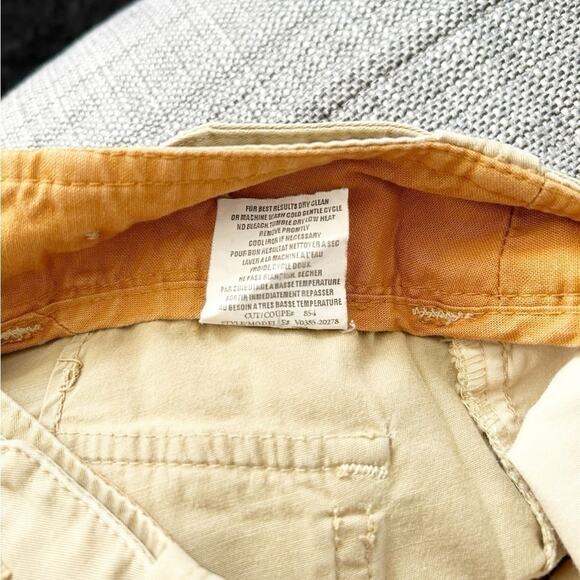 Vince Tan Cotton Blend Flat Front Button & Zip Closure Wide Leg Pants Size 2 - Picture 4 of 6